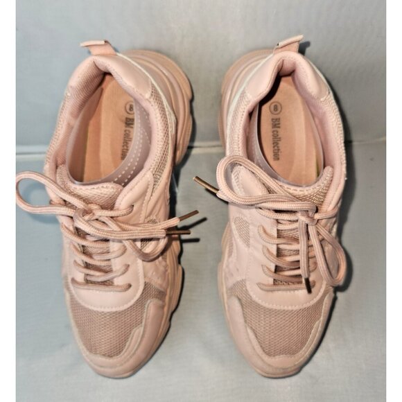Women's pink sneakers lace up size 8 - Picture 5 of 14